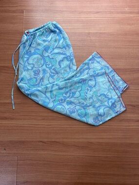 Sheer Paisley Swim Cover Up Capri Pants Size M